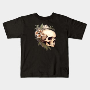 Skull And Flowers Kids T-Shirt